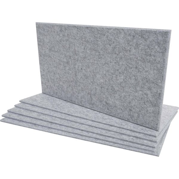 Set Di 6 Pannelli Acustici Da Parete HWC-L52, Pannelli Acustici Da Parete, Superficie Fonoassorbente Di 1Mq 60X30Cm ~ Grigio Chiaro-image