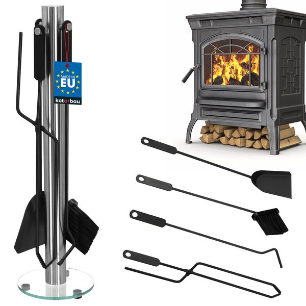 Set Camino Kotarbau® 5 Pezzi In Acciaio Inox Spazzolato Set Camino-image