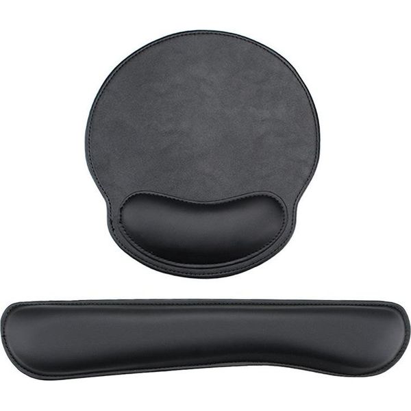 Inf Set Di Poggiapolsi E Tappetino Per Mouse Ergonomico Nero-image