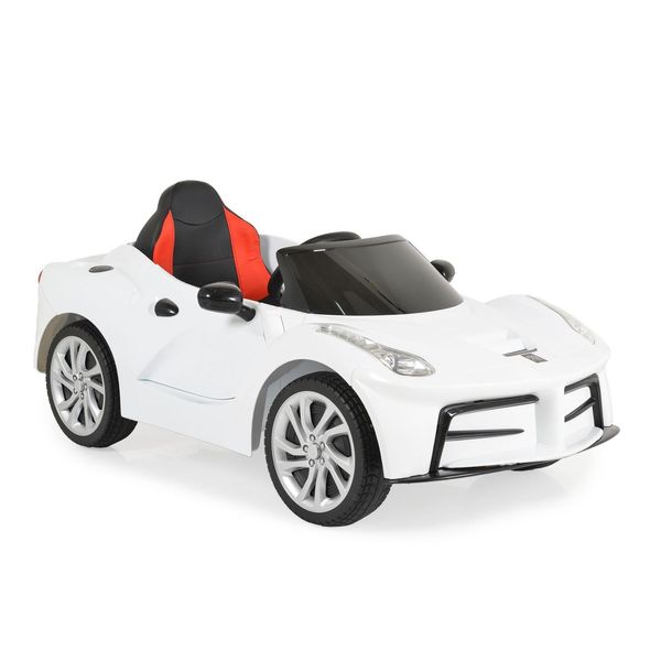 Moni Kinder Elektroauto Liberty, Fernbedienung Eva-Reifen RüCklichter Gurt MP3 Weiß-image