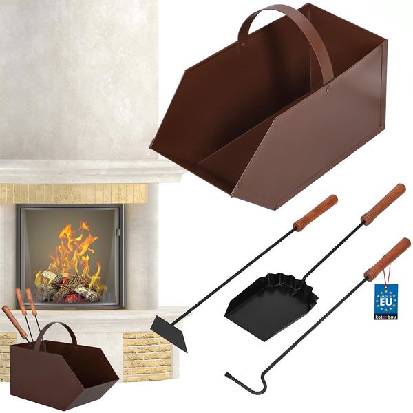 Kotarbau® Set Per Caminetto 4 Pezzi Con Attizzatoio, Scopa, Pala E Secchio Per Cenere-image
