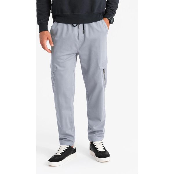 Ombre Clothing Pantaloni Jogger Da Uomo SéBastien Grigio Chiaro Xl-image