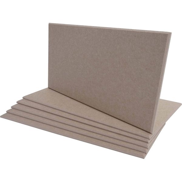 Set Di 6 Pannelli Acustici Da Parete HWC-L52, Pannelli Acustici Da Parete, Superficie Fonoassorbente Di 1Mq 60X30Cm ~ Marrone Chiaro-image