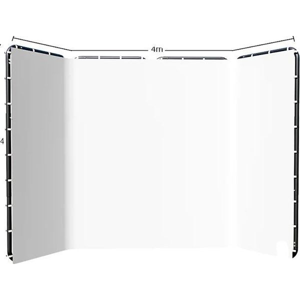 Cavalletto Per Fotografia, Regolabile In Altezza, Sfondi In Tela Verde, 240X400Cm Bianco-image