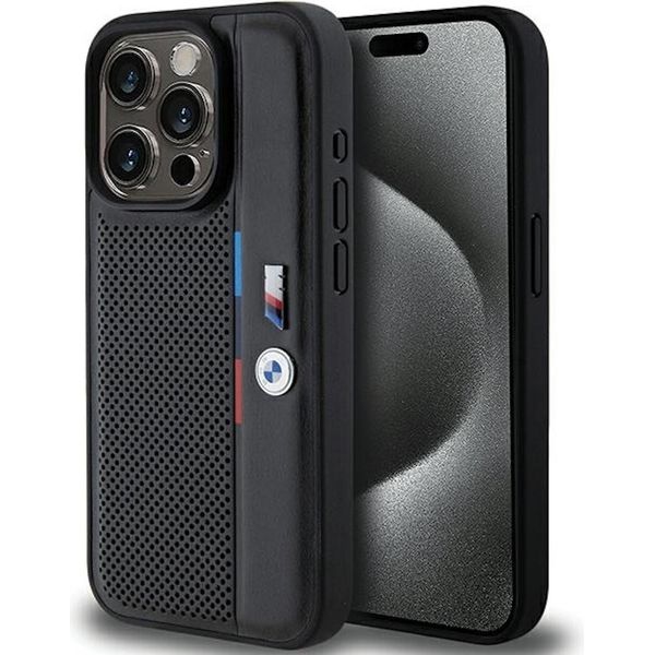 Bmw Bmhcp15X23Pupvk Custodia Rigida Per Iphone 15 Pro Max6.7 Czarny/Nero Linea Tricolore Traforata-image