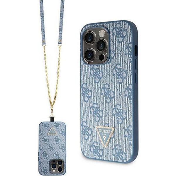 Guess Guhcp14Xp4Tdscpb Iphone 14 Pro Max 6.7 Niebieski/Blue Hardcase Crossbody 4G Metal Logo-image