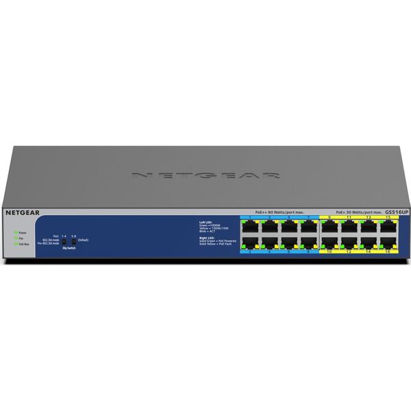 Netgear GS516UP-100EUS Switch Netgear 16X Gb GS516UP-100EUS Unmanaged Poe Ultra60-image