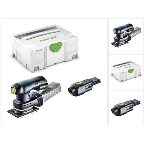 Festool Rtsc 400 Li-Basic Levigatrice Orbitale A Batteria 18V In Valigetta Systainer + 1X Adattatore Di Rete Aca 18V Ergo-image