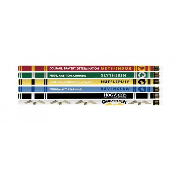 Set Di Matite Dell'orgoglio Della Casa Di Harry Potter 6 Pezzi Con Gomma E Scatola-image