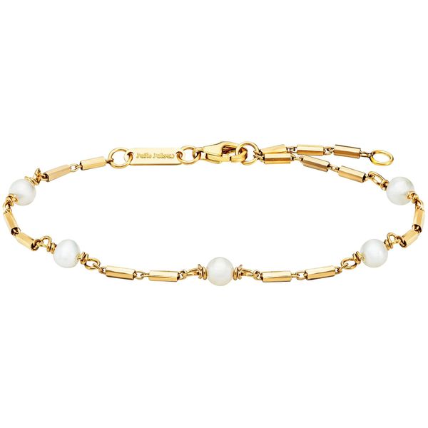 Armband Julie Julsen "925/- Sterling Silber Vergoldet SüßWasserperlen", Gelb, ArmbäNder, Damen, 19Cm, Silber 925 (Sterlingsilber), GläNzend, Armband-image