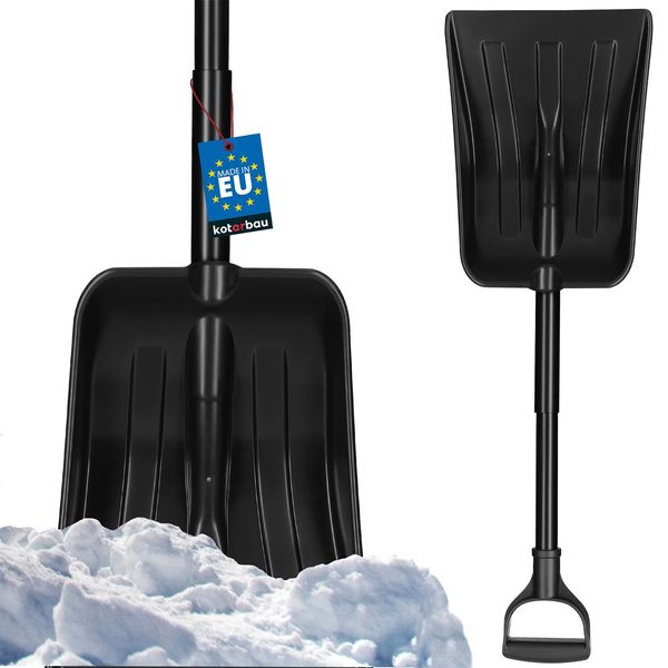 Kotarbau® Pala Da Neve Per Auto 25,5 X 34 Cm Plastica Nera Pala Da Neve Con Manico In Alluminio 80 Cm Vanga Pieghevole Pala Da Neve Giardino-image