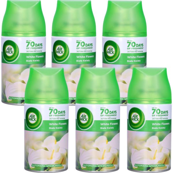 6X Ricarica Air Wick Freshmatic White Flower - Ricarica Rinfrescante Al Profumo Di Giglio, Rosa Bianca, Gelsomino E Un Pizzico Di Giglio-image