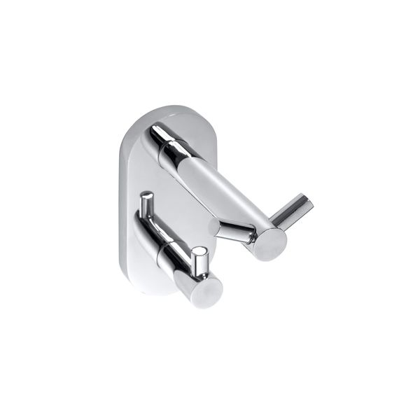 Brillantbad Bomega Doppelhaken Messing Chrom Poliert 55X120X90 Mm FüR Bad & KüChe >> Zum Bohren Oder Kleben*-image