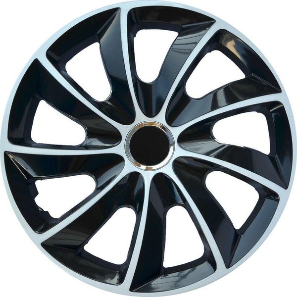 Nrm Stig Copricerchi Extra Per Cerchi In Acciaio Set Di 4 Coprimozzi Bicolore Per Autoveicoli Adatto Alla Maggior Parte Delle Marche E Dei Cerchi Plastica Abs Bianco/Nero, 17-image