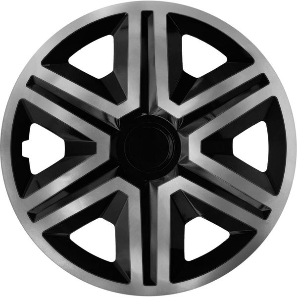 Azione 4 X Copriruota Universali Doublecolor 16" Set Di 4 Auto Nrm Grafite-Nero"-image