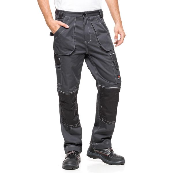 Pantaloni Da Lavoro Con Vita Taglia 48 Pantaloni Da Uomo Helios Grigio-Nero Taglia 48 (86-90)-image