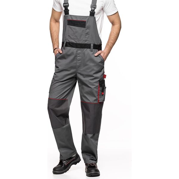 Pantaloni Da Lavoro Da Uomo Salopette Taglia 54 Lennox Avacore Salopette Grigio-Nero Taglia 54 (98-103)-image