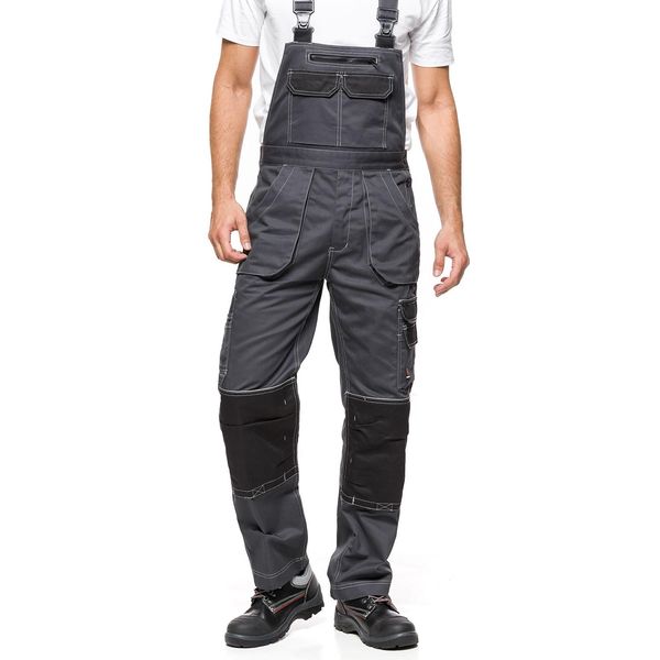 Pantaloni Da Lavoro Uomo Salopette Taglia 52 Helios Salopette Uomo Grigio Nero Taglia 52 (94-98)-image