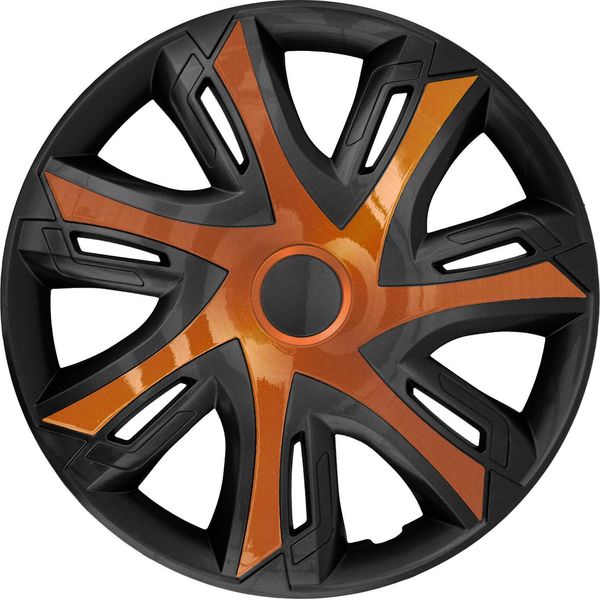 Nrm N-Power Copricerchi Per Cerchi In Acciaio Set Di 4 Coprimozzi Bicolore Per Autoveicoli Adatto Alla Maggior Parte Delle Marche E Dei Cerchi Plastica Abs Rame/Nero, 14""-image