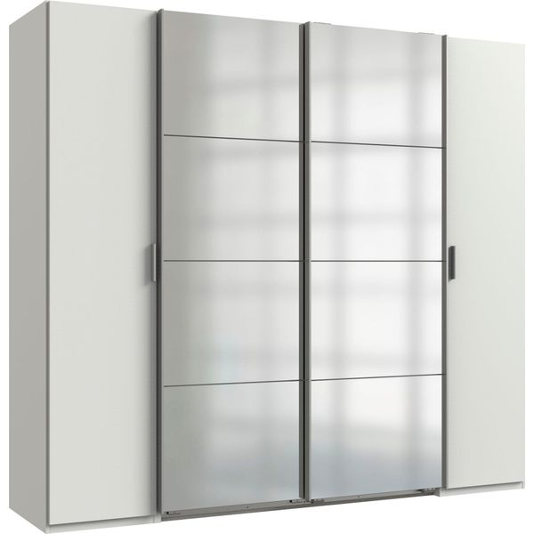 Dreh-/SchwebetüRenschrank Wimex "Lotto", Weiß (Weiß, Spiegel), B:227Cm H:210Cm T:65Cm, SchräNke, SchwebetüRenschrank Kleiderschrank-image
