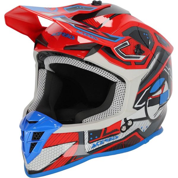 Casco Da Motocross Acerbis Linear 22.06 Graphic Red Blue Matt White Taglia Xl-image