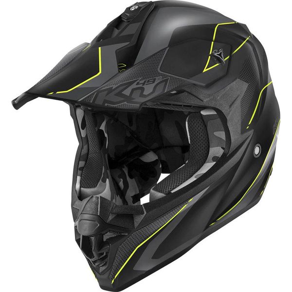 Casco Motocross Kappa KV49 Evo Chaser Nero Opaco Grigio Giallo Taglia M-image