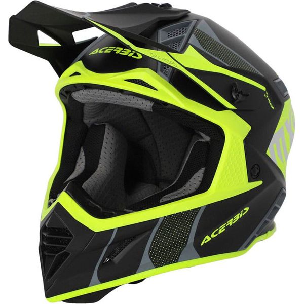 Casco Da Motocross Acerbis X-Track 22.06 Nero, Giallo Fluo Lucido Taglia S-image