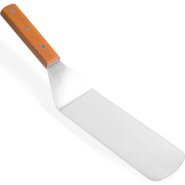 Spatola Xxl In Acciaio Inox | Girarrosto Con Manico In Legno | Spatola Per Arrosti - Paletta Per Padelle | Girarrosto | Spatola Per Grigliate | Spatola Per Grigliate Bbq | Raschietto Da Cucina | Girarrosto Per Hamburger-image