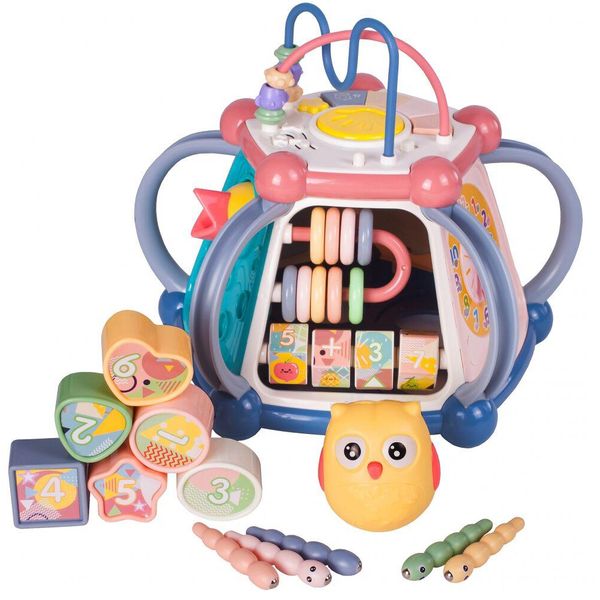 Coil Cubo Di Attività 7In1 Giocattolo Educativo Di Selezione Delle Forme, Cubo Sensoriale Leggero, Pastello-image