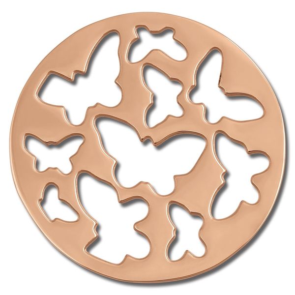 Amello Coins Rose 30 Mm Acciaio Inossidabile Placcato Oro Farfalla Da Donna ESC503E-image