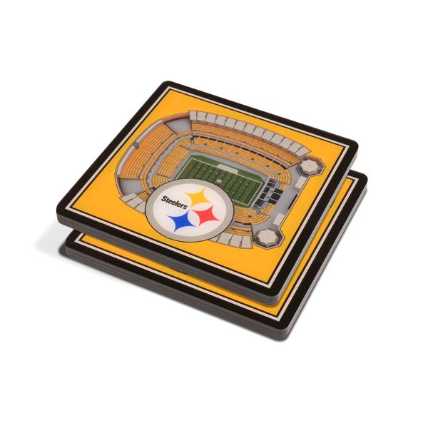 Set Di 2 Sottobicchieri Nfl Pittsburgh Steelers Set Di Sottobicchieri Vista Sullo Stadio 3-D-image