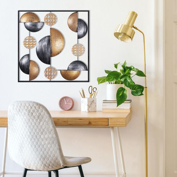 Wallity, Metal Art My World, Decorazione Da Parete, Multicolore, Metallo, 55 X 55 X 5 Cm-image