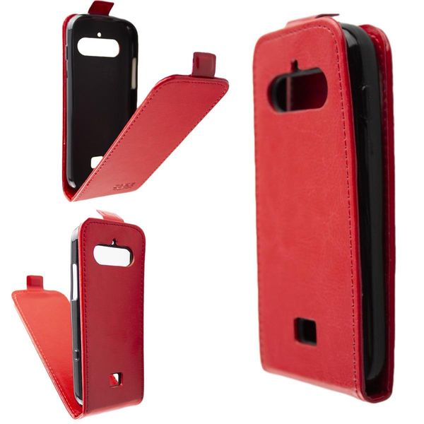 Caseroxx Custodia Protettiva Flip Cover Compatibile Con Doro 730X / 780X, Custodia Flip Cover Per Smartphone In Rosso-image