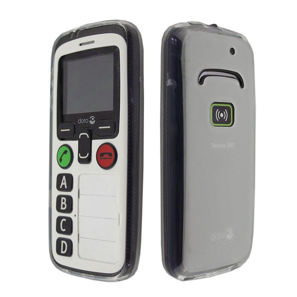 Caseroxx Cover Protettiva In Tpu Compatibile Con Doro Secure 580 / 580IUP, Custodia In Gomma Per Cellulare Bianco-Trasparente-image