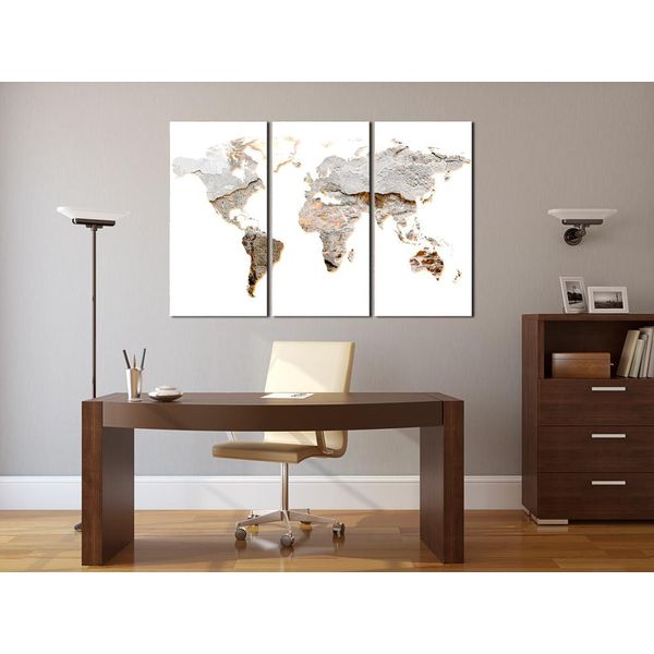 Quadro In Sughero Non Tessuto - Continenti Di Cemento 60X40 Cm Carte K-A-0084-P-E-image