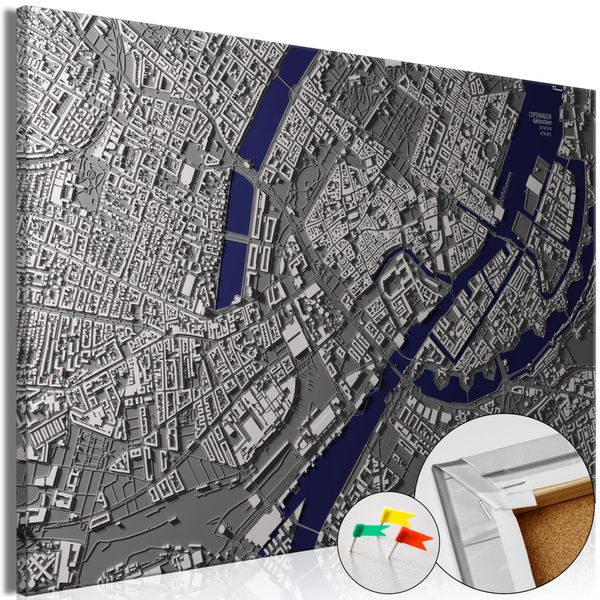Quadro In Sughero Non Tessuto - Copenhagen Centre 60X40 Cm Città K-A-0511-P-A-image