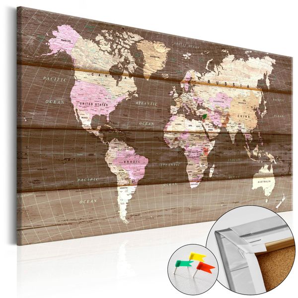 Quadro In Sughero Non Tessuto - Mondo Di Legno 90X60 Cm Carte K-B-0015-P-B-image