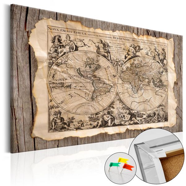 Quadro In Sughero Non Tessuto - Mappa Del Passato 90X60 Cm Mappe K-C-0036-P-A-image