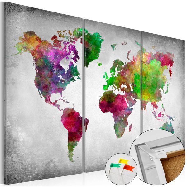 Quadro In Sughero Non Tessuto - Diversità Del Mondo 120X80 Cm Carte K-C-0047-P-H-image