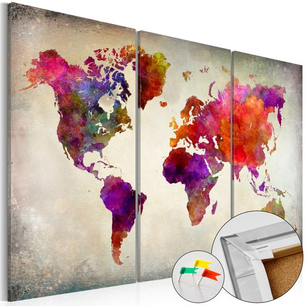 Quadro In Sughero Non Tessuto - Mosaico Di Colori 120X80 Cm Carte K-C-0047-P-G-image