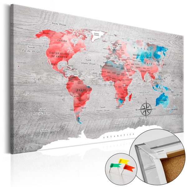 Quadro In Sughero Non Tessuto - Red Roam 60X40 Cm Carte K-C-0049-P-E-image