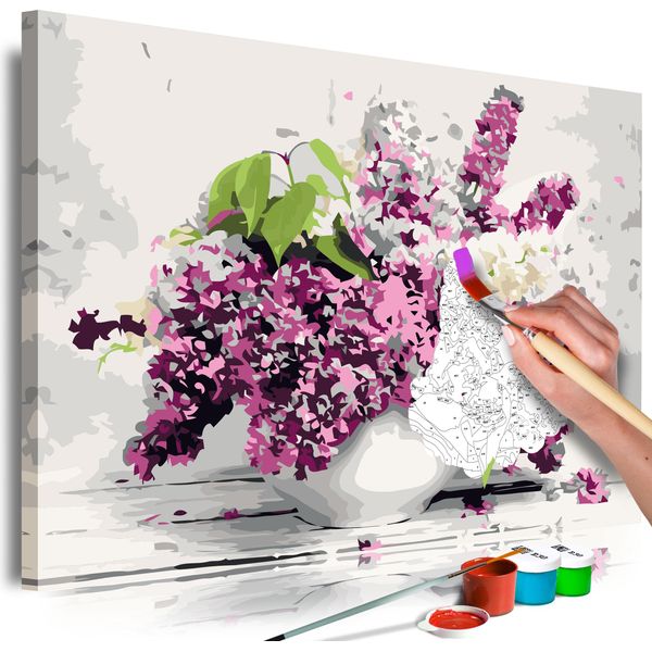 Tessuto Non Tessuto Painting By Numbers - Vaso E Fiori 60X40 Cm Fiori N-A-0528-E-A-image