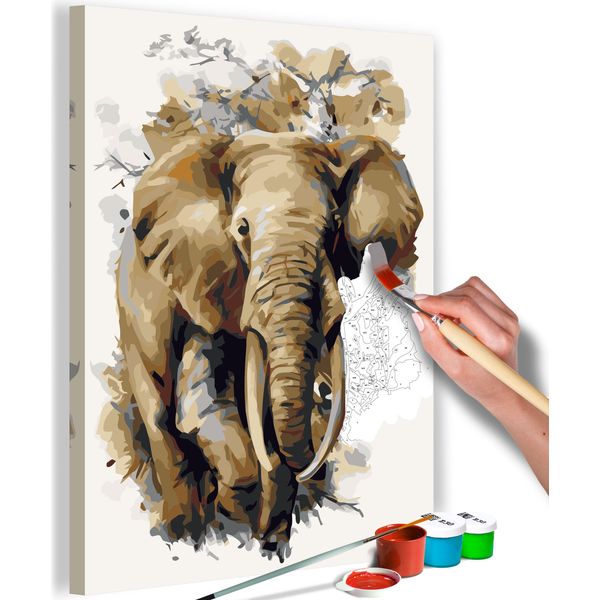 Pittura In Tessuto Non Tessuto Con Numeri - Bellissimo Gigante 40X60 Cm Animali N-A-0398-E-A-image