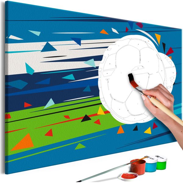 Pittura In Tessuto Non Tessuto Con I Numeri - Tiro E Gol! 60X40 Cm Per Bambini N-A-0541-E-A-image