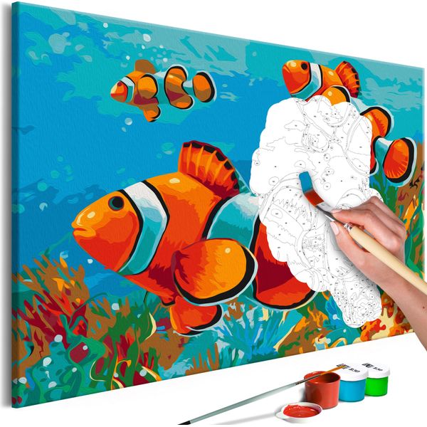Tessuto Non Tessuto Pittura Per Numeri - Pesci D'oro 60X40 Cm Animali N-A-0571-E-A-image