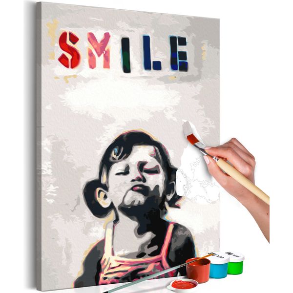Tessuto Non Tessuto Pittura Per Numeri - Bambina 40X60 Cm Streetart N-A-0605-E-A-image
