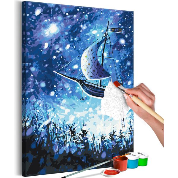 Pittura In Tessuto Non Tessuto Con Numeri - Nave Volante 40X60 Cm Animali N-A-1198-E-A-image