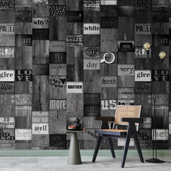 Vlies Tapete - Mosaico Di Parole 50X1000 Cm Testo M-A-0584-J-D-image