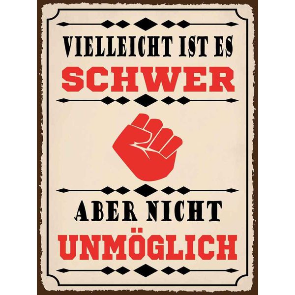 Vianmo Insegna In Legno 40X30 Cm Vielleicht Ist Es Schwer Aber-image
