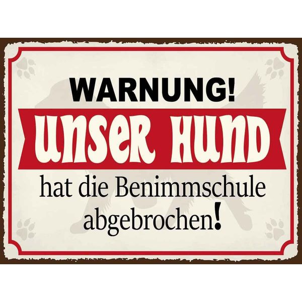Vianmo Insegna In Legno 30X40 Cm Unser Hund Hat Benimmschule-image